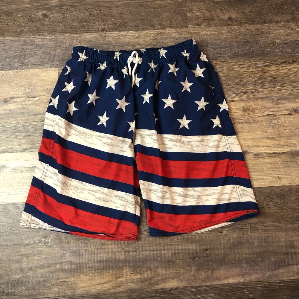 Oranss stripes and stars Swimming Trunks XL